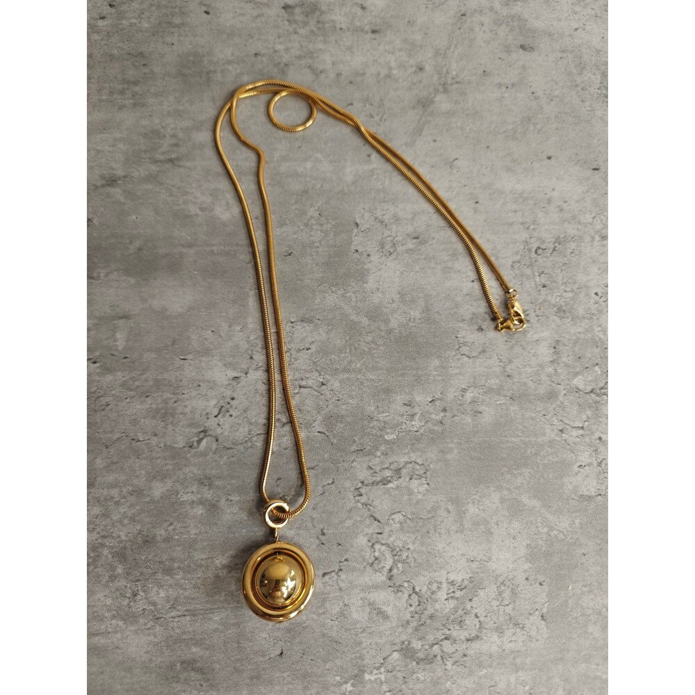 Vintage Planet Saturn Necklace Gold Tone LCI Jewelry